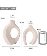 Milky White Ceramic Hollow Vase Set Nordic Boho Flower Display Decor - $68.99