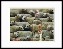 1996 Smirnoff Vodka Sheep / Wolf Framed 11x14 ORIGINAL Vintage Advertise... - £27.65 GBP