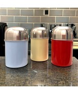 Retro Bullet Dome Lid Canisters Set/3 Mid-Century Modern Aluminum India - £21.90 GBP