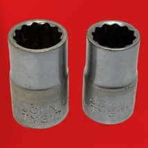 John Deere Socket Lot of 2 12 Point 3/8” Drive 9/16&quot; TY3175 5/8&quot; TY3176 USA - £18.46 GBP
