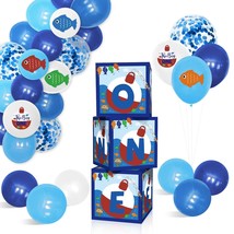 Ofishally One Birthday Decorations First Birthday Decorations For Boy Fishing Bi - £34.36 GBP