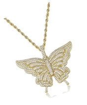 Fully Iced Out Pendant 14K Gold Plated Micropave CZ - £79.12 GBP