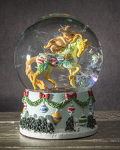Trail Of Painted Ponies Western Vintage Christmas Horse Glitter Water Globe - £32.04 GBP
