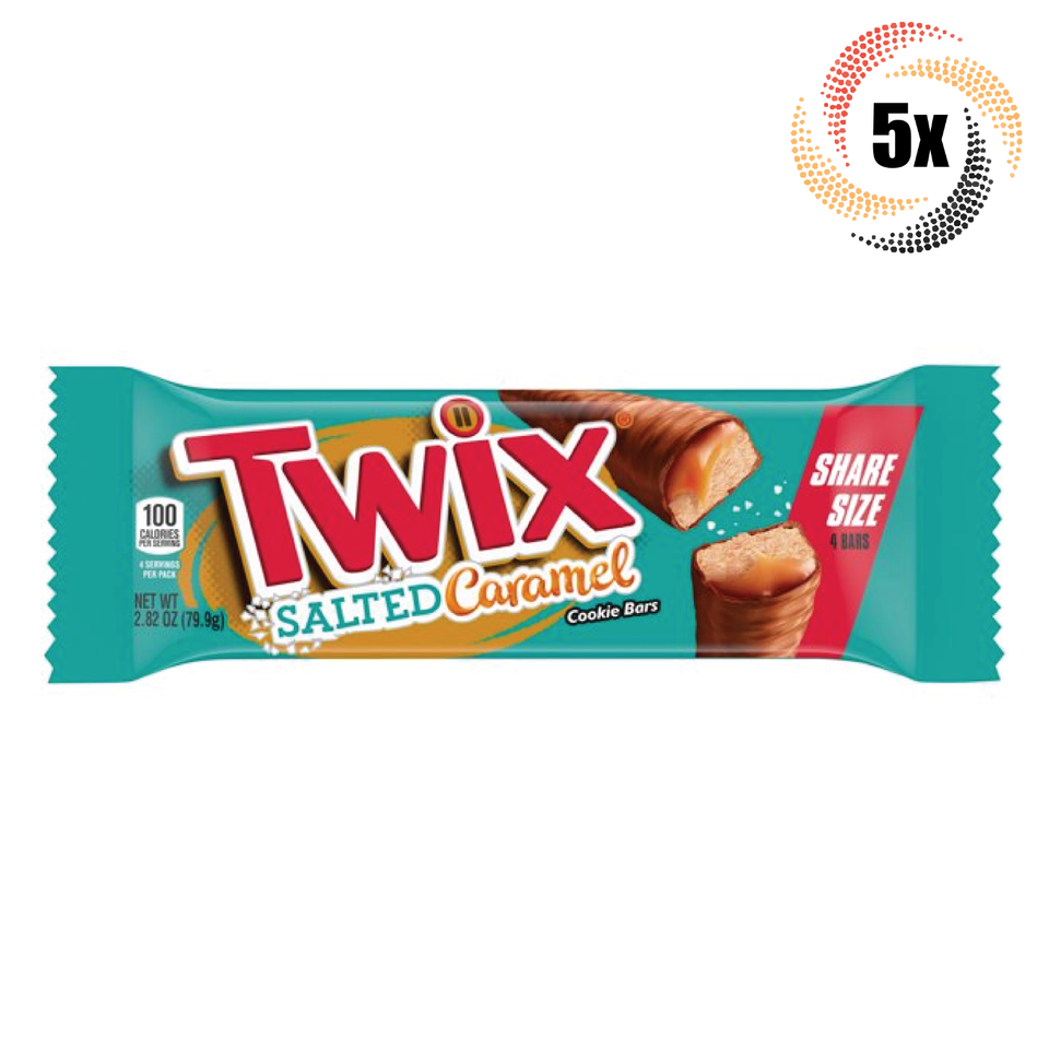 5x Packs Twix Salted Caramel Chocolate Cookie Bars King Size Candy 2.82oz - $22.15