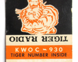 KWOC 930 - Tiger Radio Station  Poplar Bluff, Missouri 20 Strike Matchbo... - $2.00