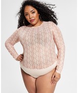 MSRP $69 Nina Parker Women Trendy Plus Size Mesh Logo Bodysuit Size 0X - $31.93 CAD