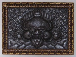 Tibetan Buddhist Cheppu Carved on Iron Sheet 21&quot; - Nepal - £312.41 GBP