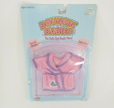 Vintage 1989 Lewis Galoob Bouncin' Babies Doll Clothing 3320 Pink Robe Unopened - $14.25