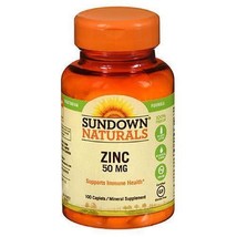 3 Pks Sundown Zinc 50mg, Supports Immune and Antioxidant Health, 100 Caplets  - £11.98 GBP