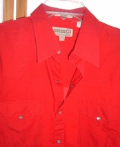 Vintage Western Shirt SHEPLERS Rockabilly Pearl Snap Cowboy Rodeo Red 16 1/2-34 - £20.15 GBP