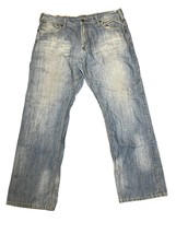 Konvict Men&#39;s Jeans Relaxed Fit Straight Leg Cotton Hi-Rise Light Wash D... - £31.57 GBP
