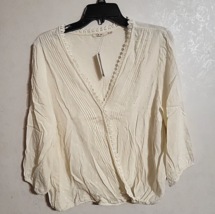 Mi Ami Francesca&#39;s Long Sleeve louse Off White Lightweight Embroidered sz XL - £19.32 GBP