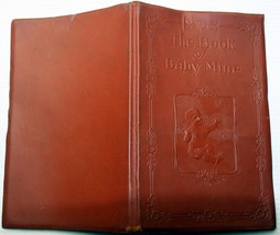 vntg lthr 1930 THE BOOK OF BABY MINE some entries, hair lock, photos color litho - £17.13 GBP