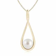 ANGARA Solitaire South Sea Pearl Cradle Pendant in 14K Solid Gold - £438.39 GBP