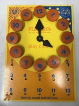  Playskool Play Clock Wood Toy 1972 Vintage MB Milton Bradley No. 716 - £14.45 GBP