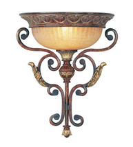Livex 8580-63 1 Light Wall Sconce in Verona Bronze with Aged Gold Leaf A... - £351.95 GBP