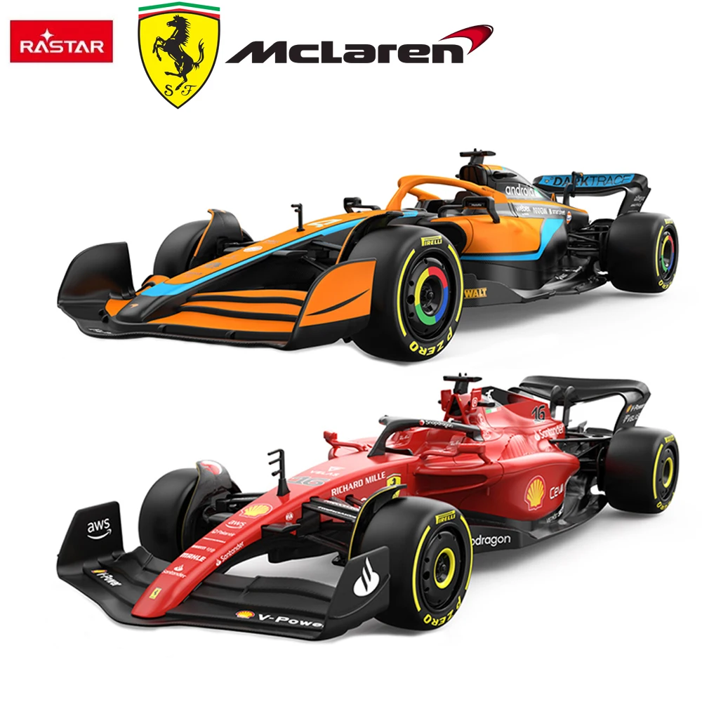 Rastar 2022 F1 Ferrari F1-75 #16 Leclerc Mclaren MCL36 #4 RC Cars 1:18 Remote - £47.64 GBP