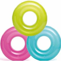 1 PC- 30&quot; Intex Transparent Tube Swim Ring Pool Float Inflatable- Random Color - £11.34 GBP