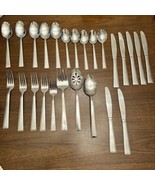 International Silver Surf Pattern Stainless Steel Flatware 25 Pc Spoon F... - $44.99