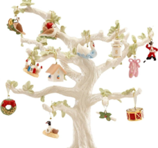 Lenox Twelve Days of Christmas 12 PC Mini Ornaments &amp; Tree Display Stand... - €152,24 EUR