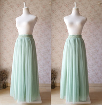 SAGE GREEN Maxi Tulle Skirt Custom Plus Size Wedding Bridesmaid Skirt image 2