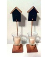 Bird House Potted Planted Shaped Candle Holders Wall Sconces With Candles. - £22.99 GBP