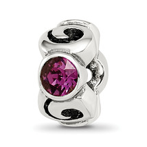 Silver Reflections Feb Purple Preciosa Crystal Birthstone Bead QRS1263FEB - $57.46