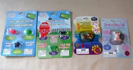 New Sealed Lot 4 Packets Grow a Pet Gelly Grows Kitty Pig Sheep Fish Add Water - £13.23 GBP