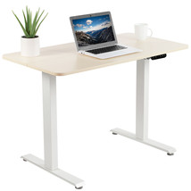 VIVO Electric 44&quot;x 24&quot; Sit Stand Desk Workstation, Light Wood Top, White... - £201.81 GBP