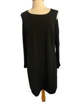 Women’s DKNY dress black Dress Long Sleeve w Cut Outs Size 12 - £19.97 GBP