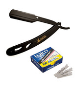 Classic Samurai Matte Black Folding Straight Razor + 100 Lord Single Blades - £12.42 GBP