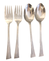 Revere COREY Stainless Flatware LOT:  2 Serving Forks &amp; 2 Serving Spoons... - £7.05 GBP