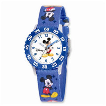 Disney Kids Mickey Mouse Printed Fabric Band Time Teacher Watch - £32.99 GBP