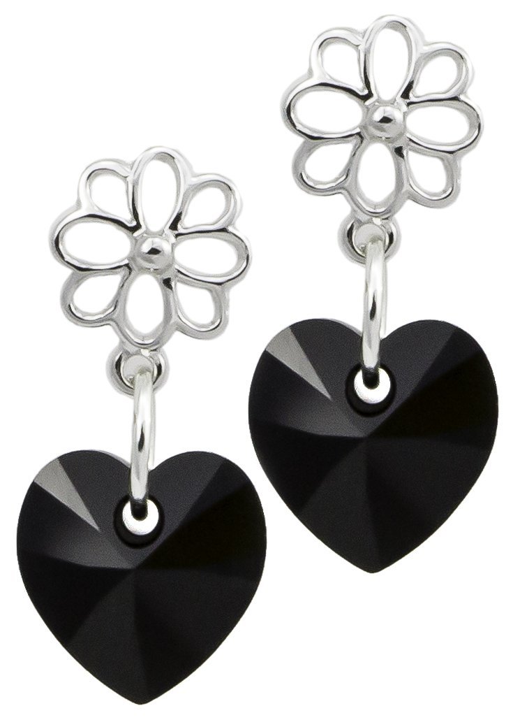 Sleek Swarovski Crystal Heart Earrings 10045 - $14.99