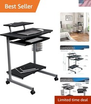 Contemporary Rolling Office Cart with Ample Storage and Scratch-Resistan... - $98.99