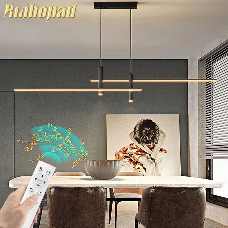 Nordic Led Pendant Lamp For Dining Table Black Gold Hanging Lamp Light F... - $222.61+