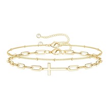 18K Gold Plated Stainless Steel Multi Strand Cross Bracelet Women&#39;s Spiritual  - £22.18 GBP