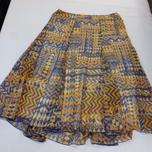 Ruby Rd. RN#107680 Women's Yellow/Blue Pleated Pull-On Skirt Size 16 image 14