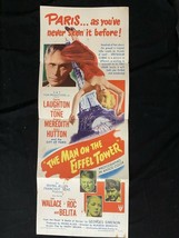Man On The Eiffel Tower Original Insert movie poster 1949- Laughton - £92.36 GBP