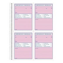 TOPS Phone Message Book, Spiral Bound, 2-Part, Carbonless, White and Can... - $25.99
