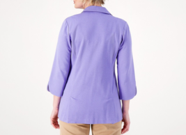 Isaac Mizrahi Elements 24/7 Stretch Jacket w/ Scallop Collar Blue Iris, Reg 16 - £31.00 GBP