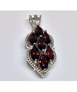 Mozambique Garnet, Platinum / Pure Brass Pendant - $21.92 CAD