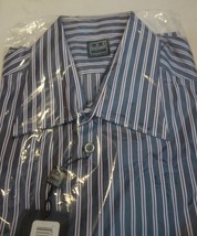 Ike Behar New York Mens Luke Dress Cotton Long Sleeve Shirt Stripe Sz Medium New - $44.50