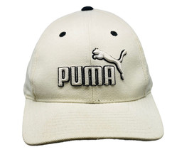 Puma Snapback Baseball Cap White w/ Striking Black Outline Embroidered P... - £10.04 GBP