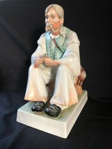 Vintage zsolnay Pecs Grande Vecchio Man Intaglio Whittling Figurina 30.5cm - £104.59 GBP