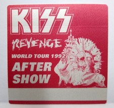 Kiss Revenge World Tour Backstage Pass 1992 Hard Rock Glam Vintage Cloth Red - $16.20