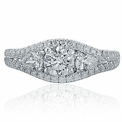 1.30 TCW 3-Stone Round Diamond Engagement Ring 14k White Gold - $2,573.01