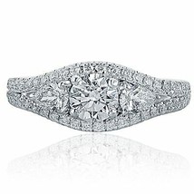 1.30 TCW 3-Stone Round Diamond Engagement Ring 14k White Gold - £2,024.00 GBP