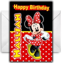 MINNIE MOUSE Personalised Birthday / Christmas / Card - Large A5  - Disney - $4.10