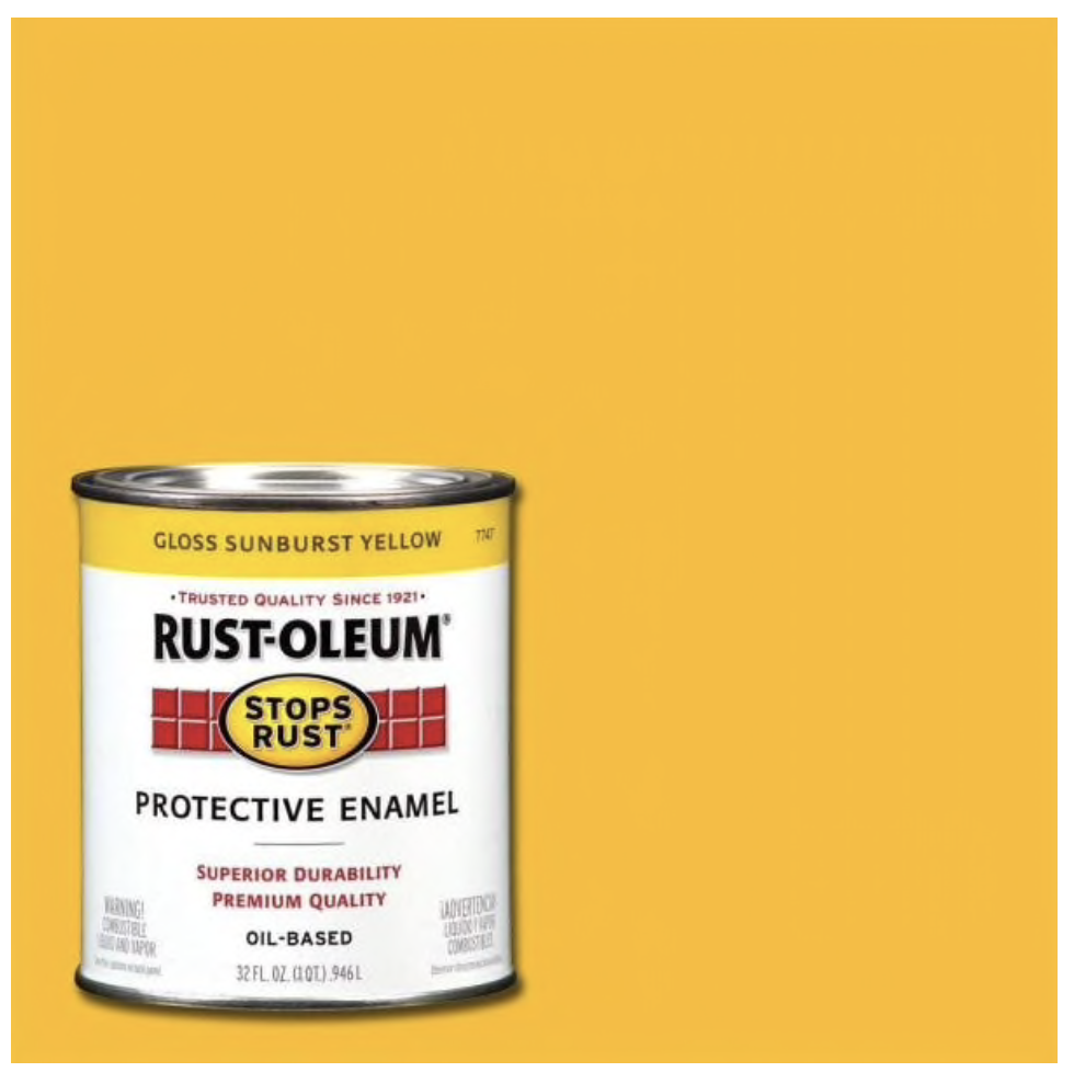 Rust-Oleum Protective Enamel Gloss Interior/Exterior Paint, Sunburst Yellow, 32O - $29.95